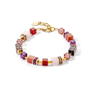 GeoCUBE® Precious statement bracelet gold-red