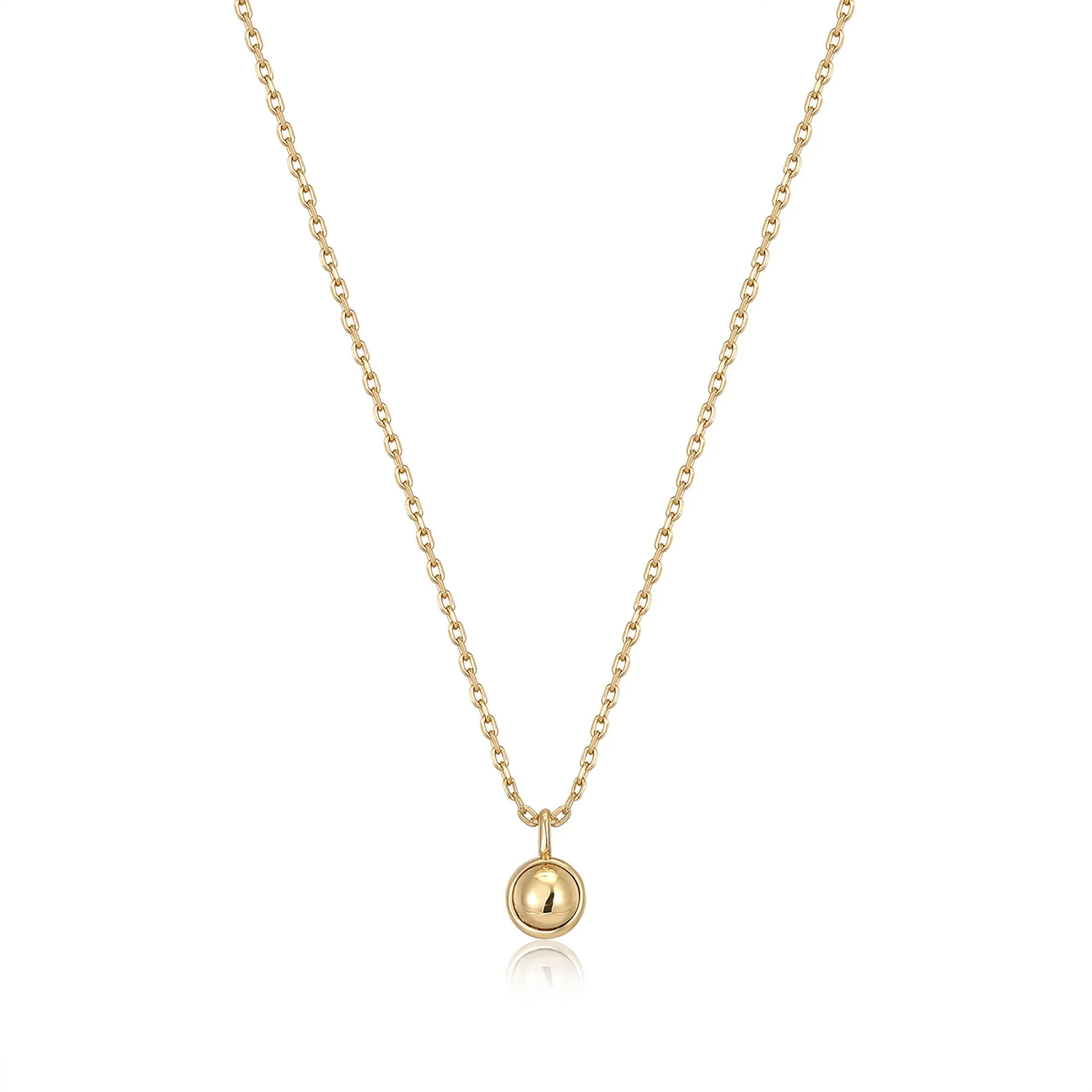 Gold Orb Drop Pendant Necklace