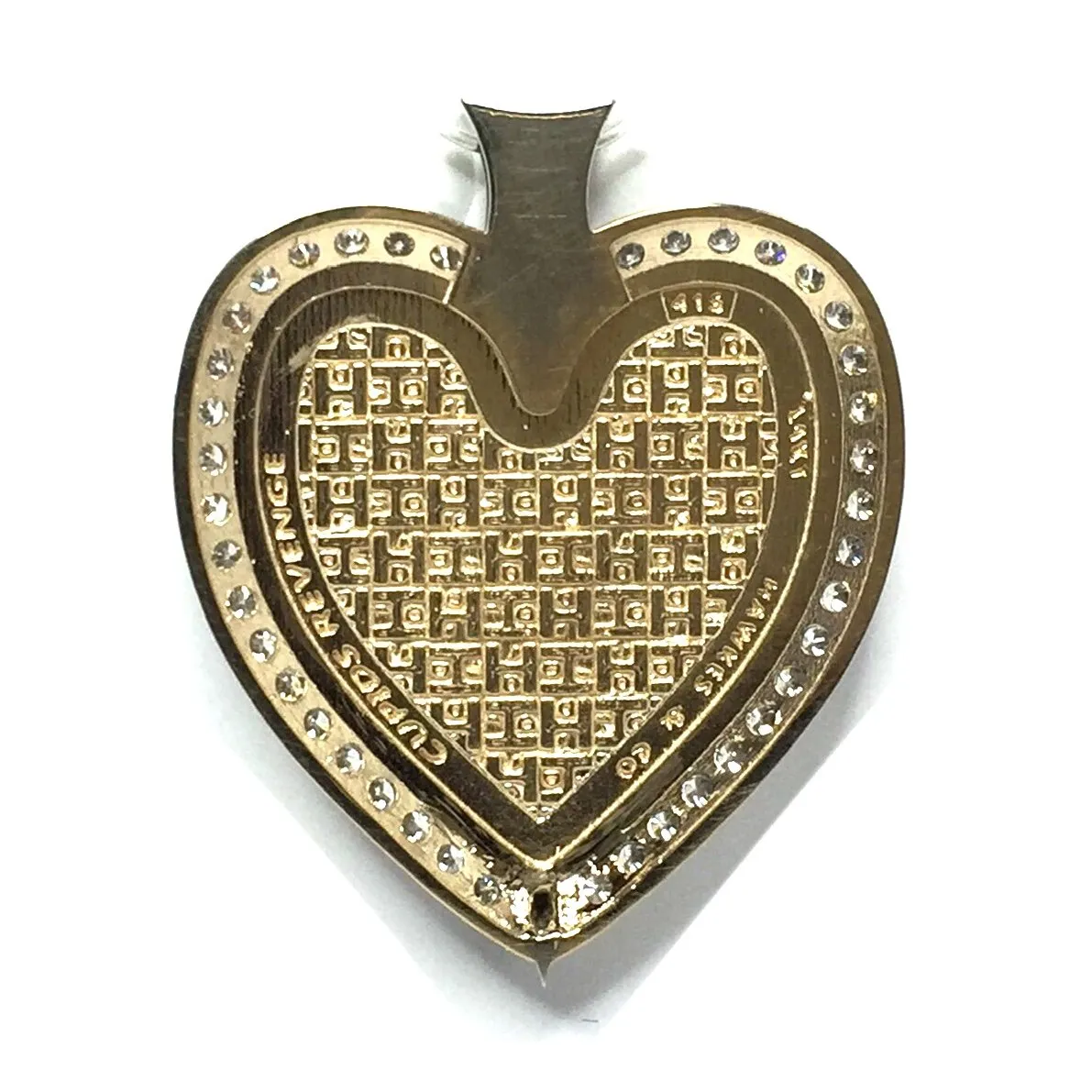 Gold Quartz Necklace Cupid's Revenge 2.10ctw Diamonds Heart Pendant