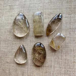 Golden Rutilated Quartz Cabs