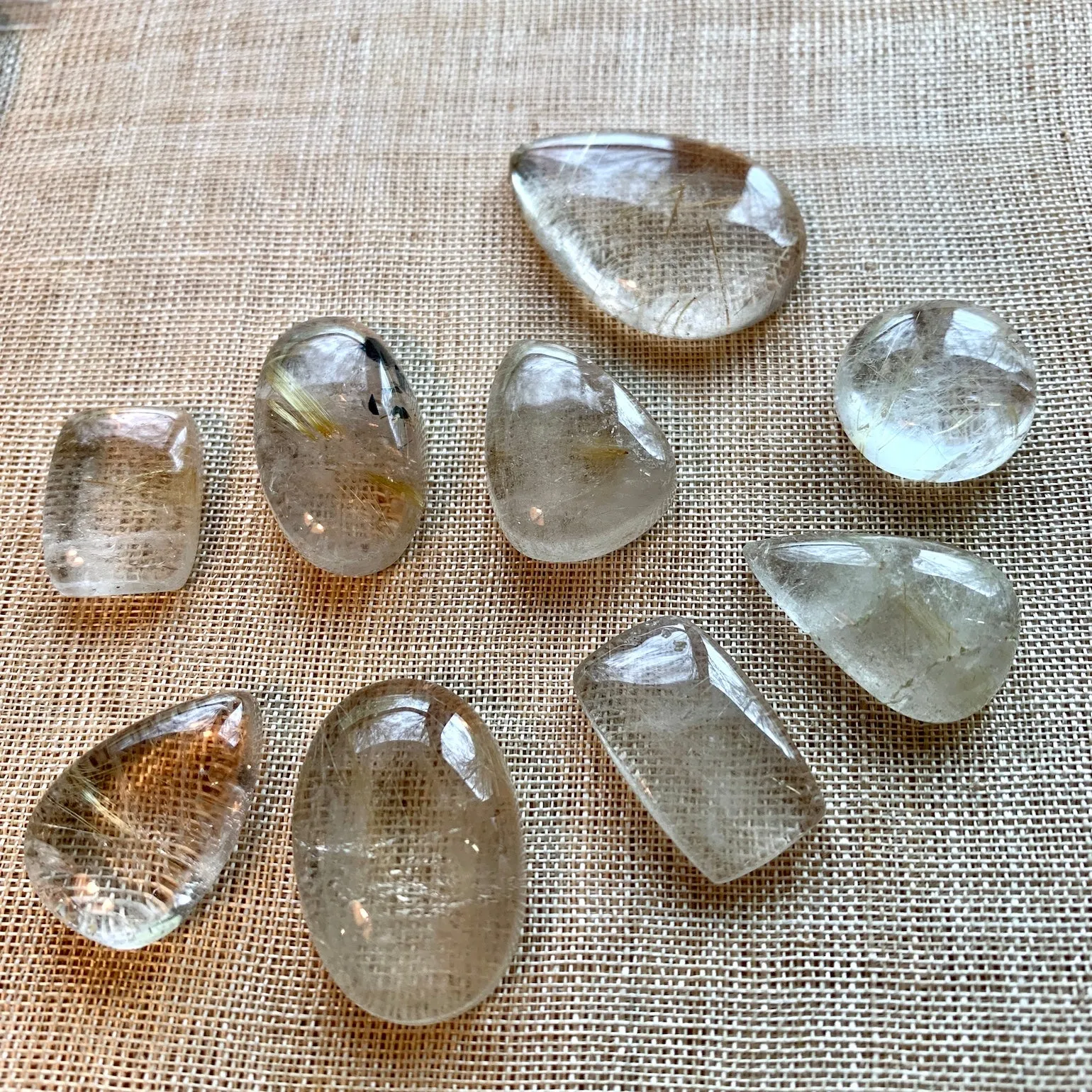 Golden Rutilated Quartz Cabs