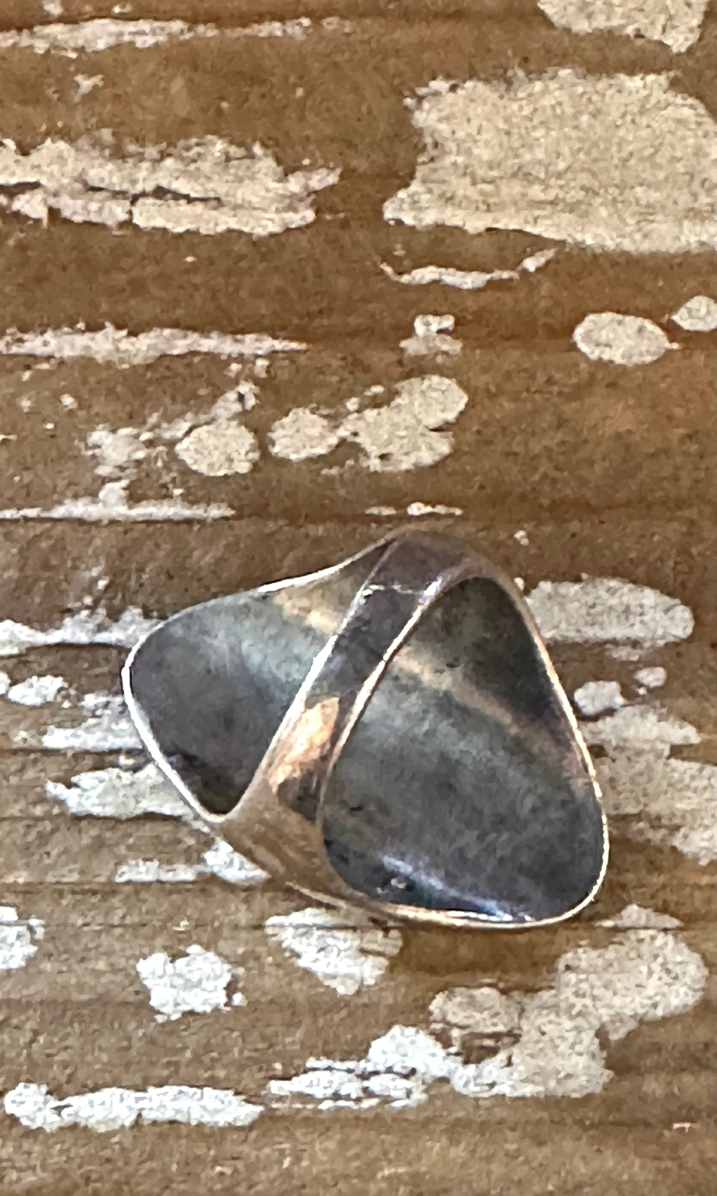 GRAPHIC SHAPES 70s Native American  Silver Multi-Stone Inlay Ring • Size 10