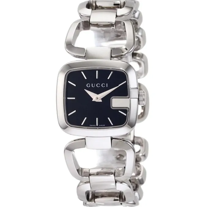 Gucci Watch G Ladies 22mm Silver Black YA125510