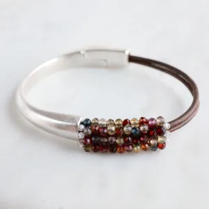 Hand Stitched Multi-Faceted Shaded Spinel Bracelet