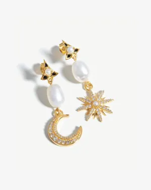 Harris Reed Moonlight Pearl Drop Earrings | 18k Gold Plated/Pearl