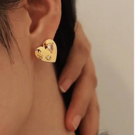 Heart Zircon Earring