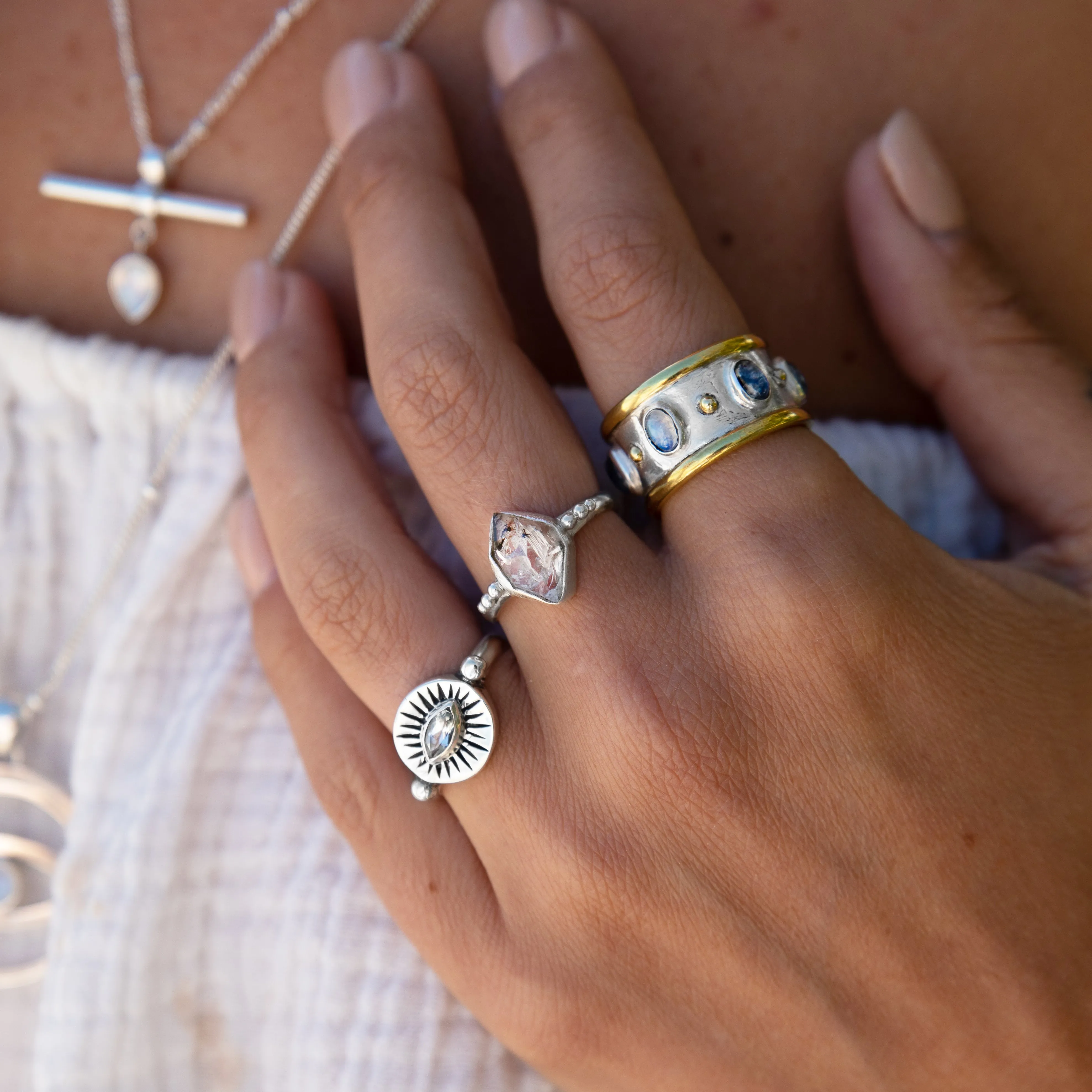 Herkimer Diamond Silver Ring