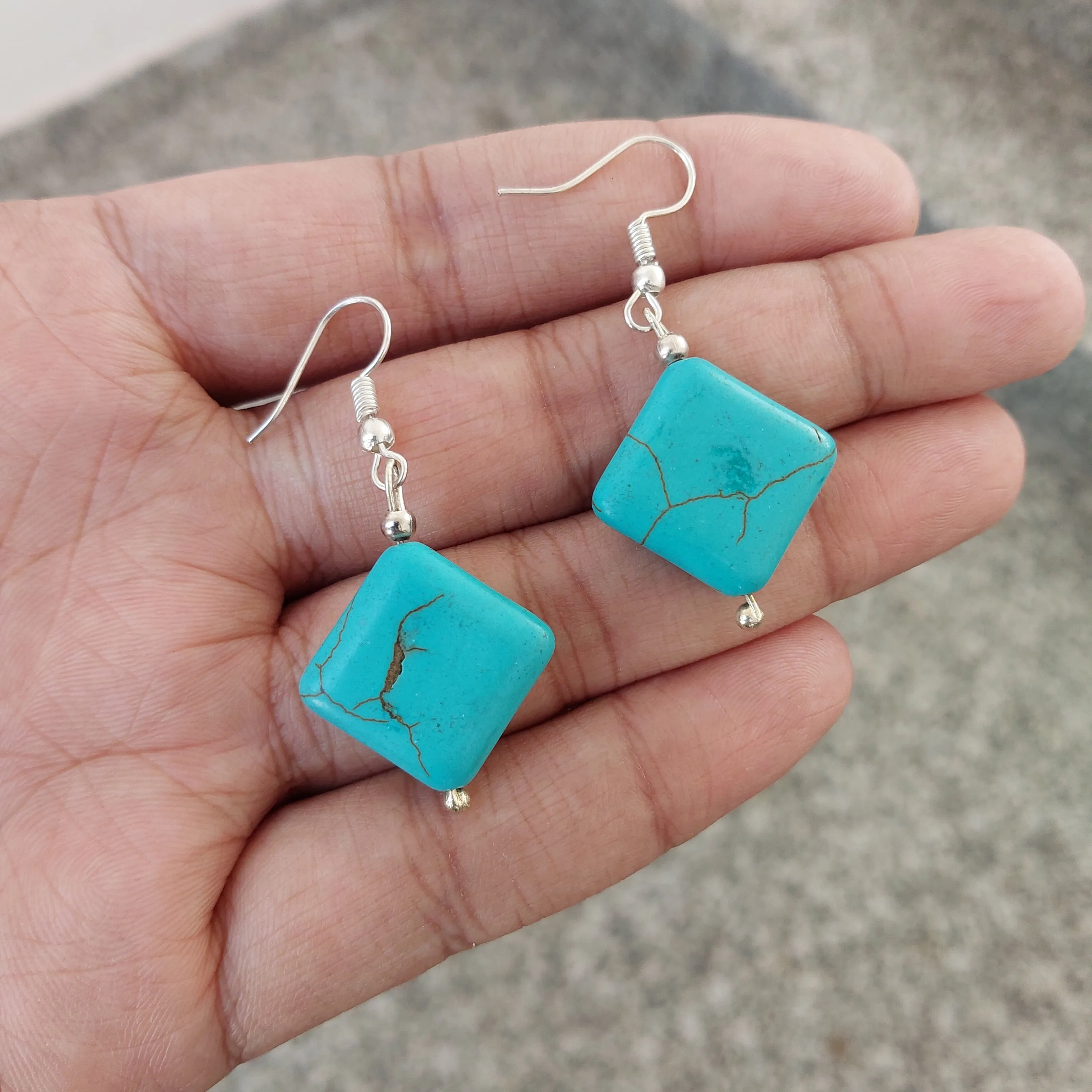 Imeora Turquoise Diamond Cut Earrings