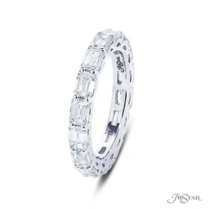 J B Star Emerald Cut Diamond Eternity Band in Platinum