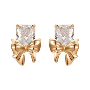 Jewelry Fashion New White Bow Earrings Commuting Versatile Earrings