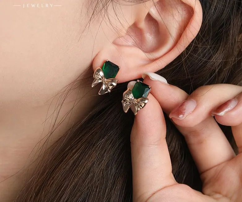 Jewelry Fashion New White Bow Earrings Commuting Versatile Earrings