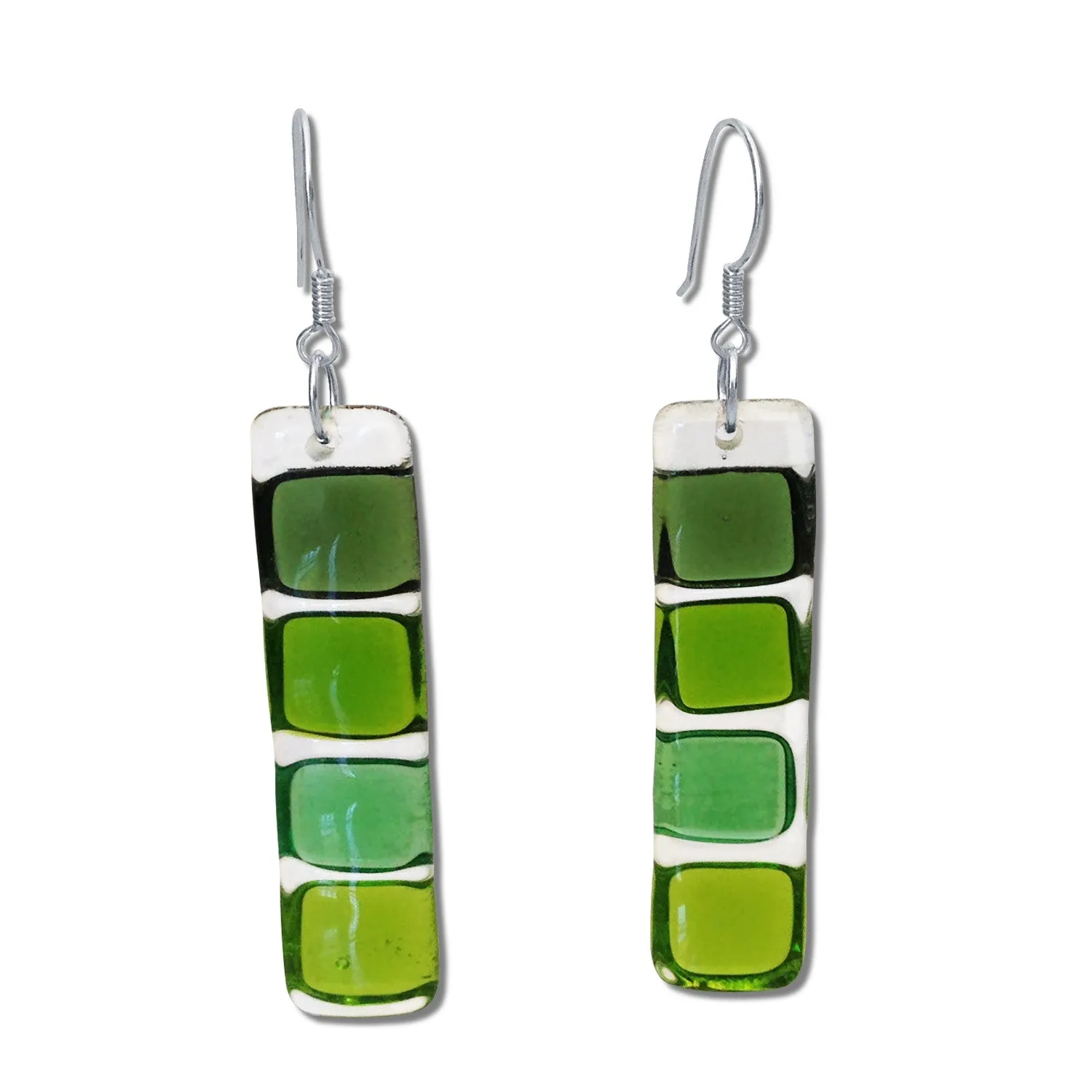 LMOL Glass Earrings - White