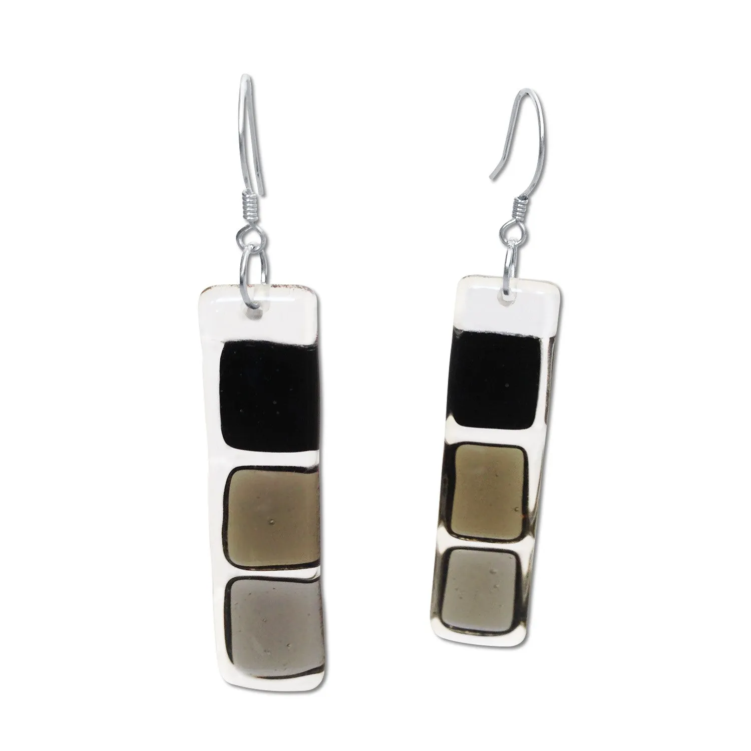 LMOL Glass Earrings - White