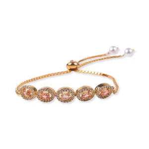 Lola Cubic Zirconia Bracelet in Light Topaz