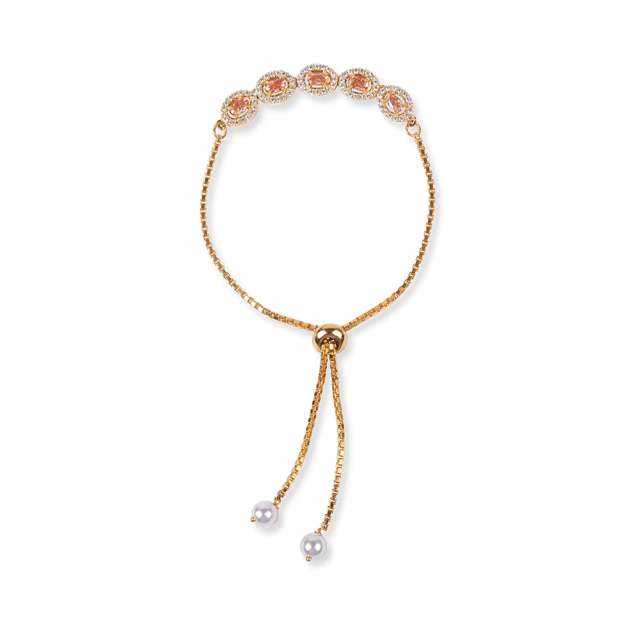 Lola Cubic Zirconia Bracelet in Light Topaz