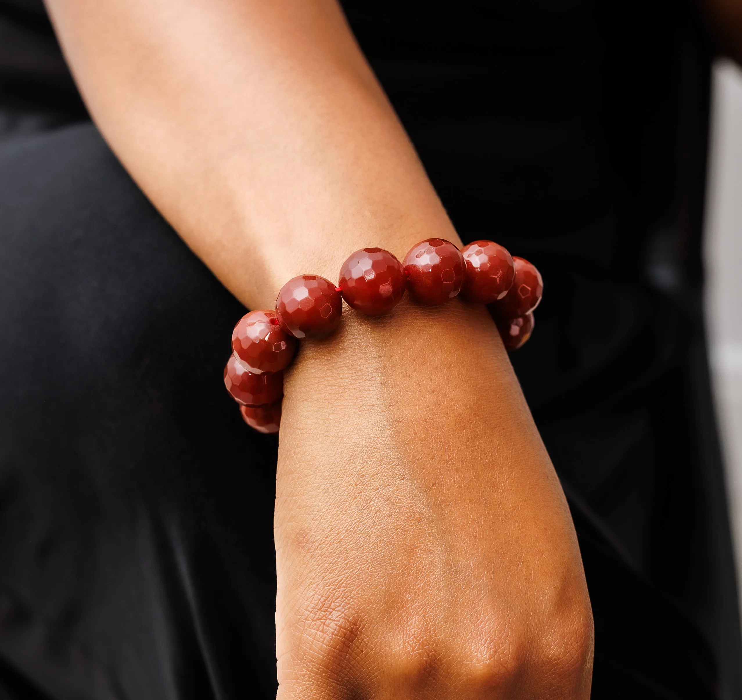 Luxury Faceted Carnelian Natural Gemstone Bracelet