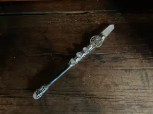 Magick Wand - Rose Quartz with Silver Raven