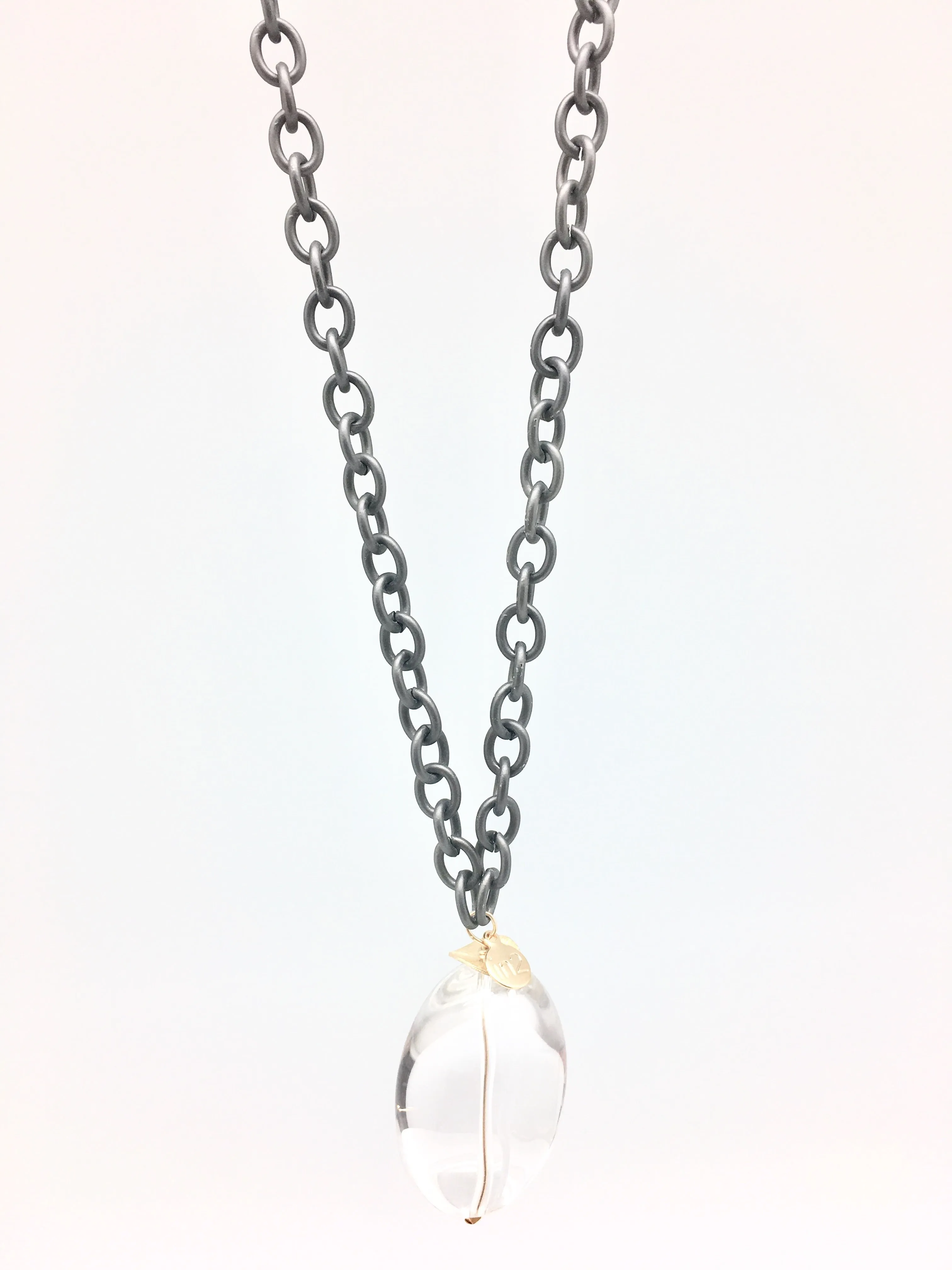 Malin necklace - oxidized/clear