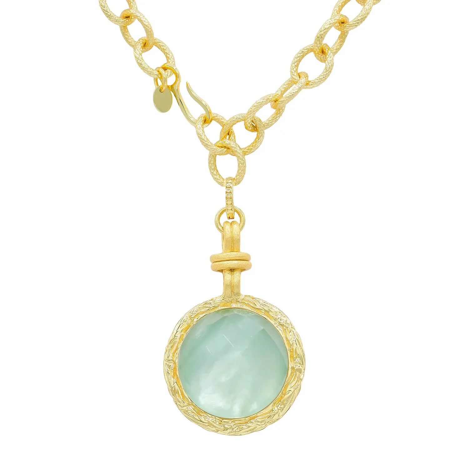 Marcia Moran Bay Pendant-Lemon Quartz, Tanzanite, Mother of Pearl-Aqua