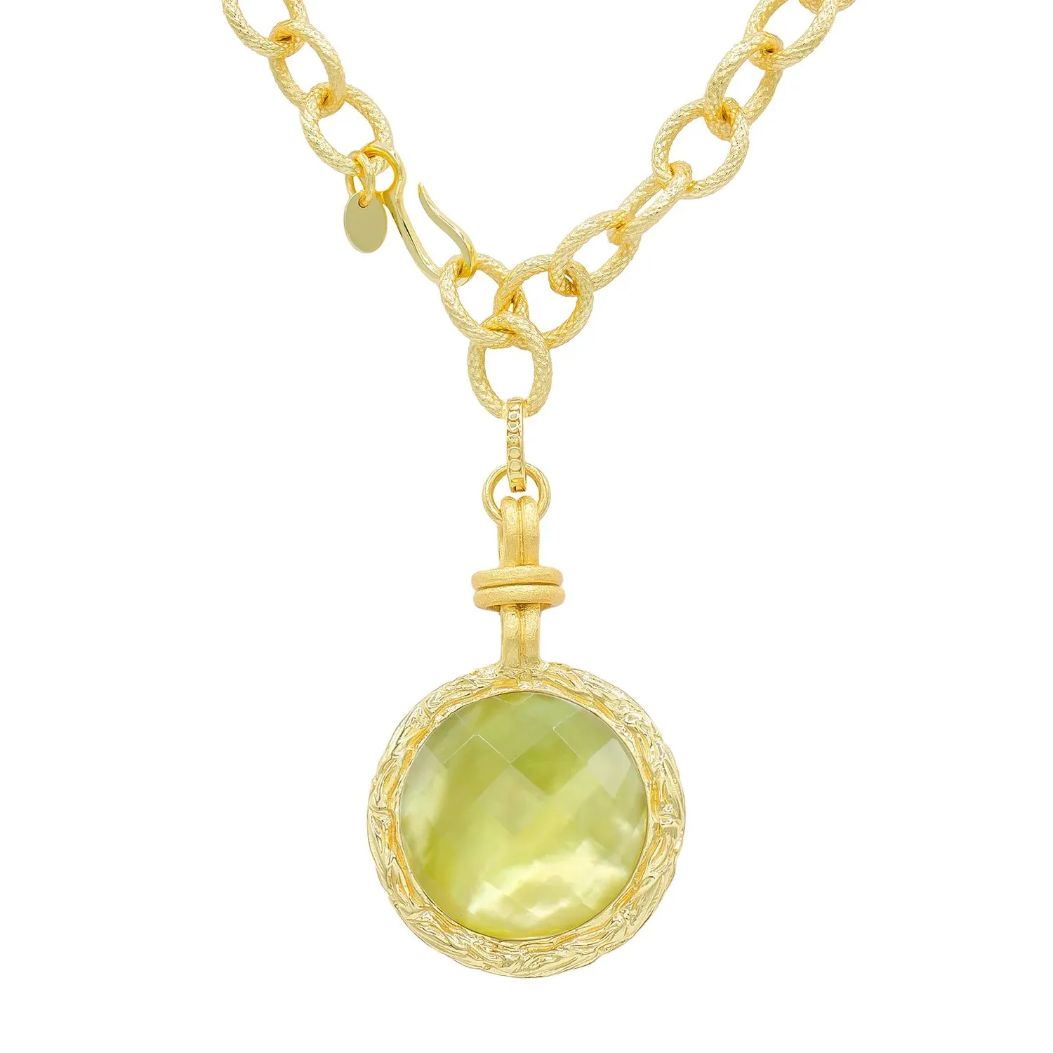 Marcia Moran Bay Pendant-Lemon Quartz, Tanzanite, Mother of Pearl-Aqua