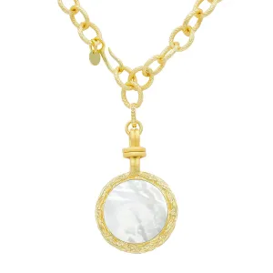 Marcia Moran Bay Pendant-Lemon Quartz, Tanzanite, Mother of Pearl-Aqua