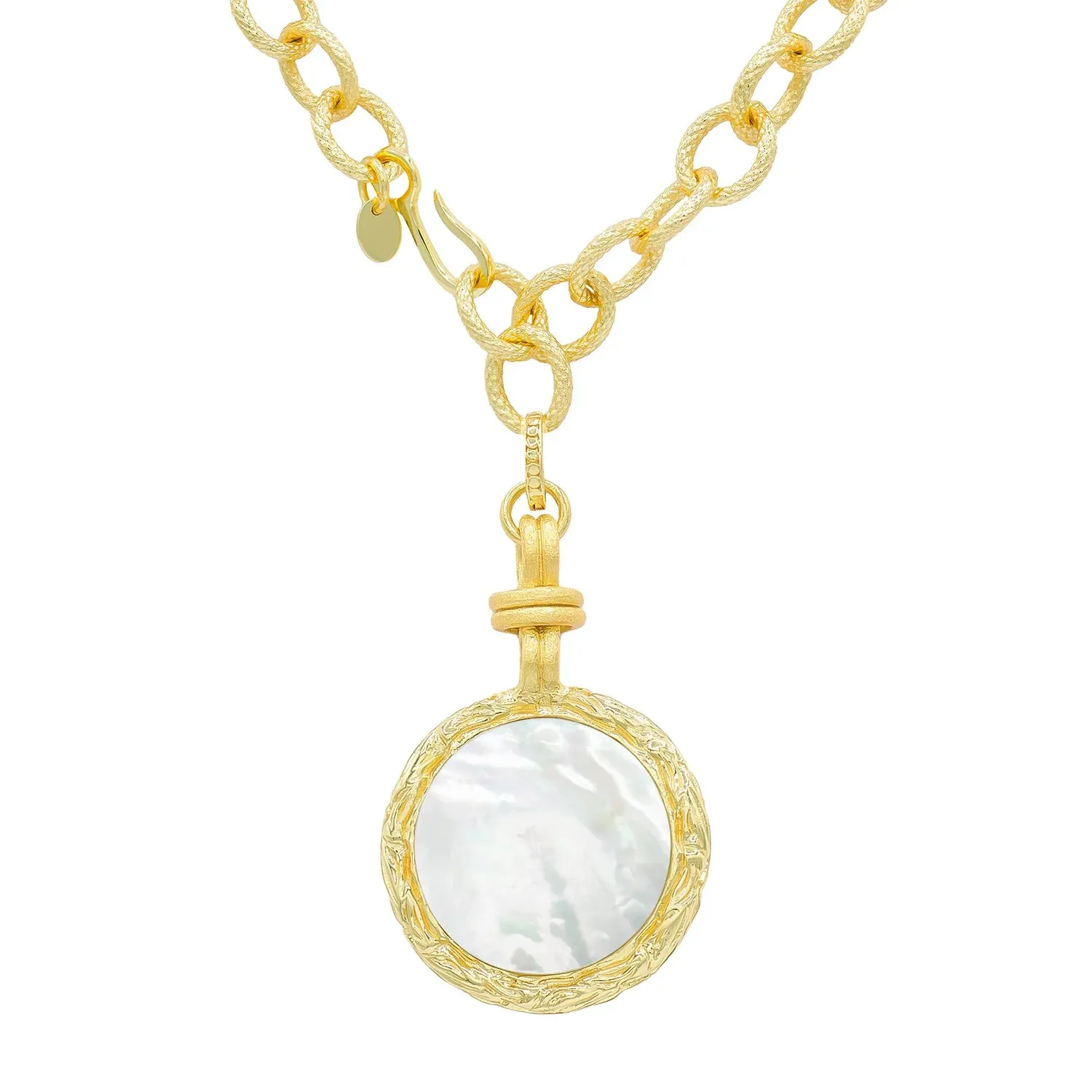 Marcia Moran Bay Pendant-Lemon Quartz, Tanzanite, Mother of Pearl-Aqua