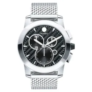 Men's Movado Vizio Chronograph Stainless Steel Mesh Bracelet Watch 0607380