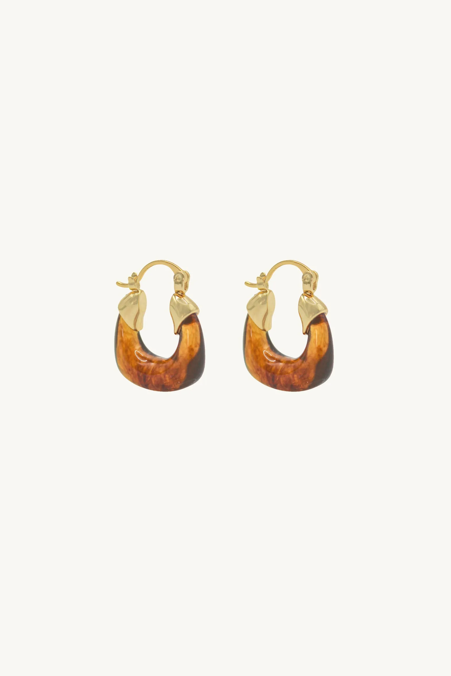 Mini Amber Hoop Earrings