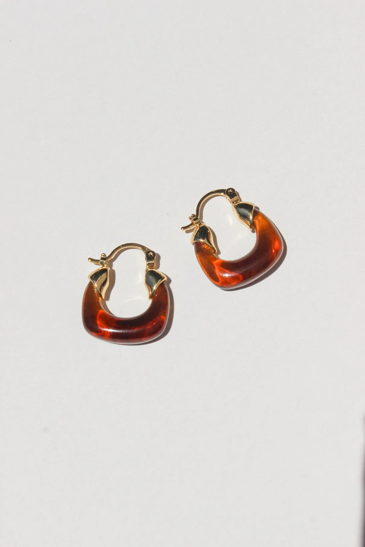 Mini Amber Hoop Earrings