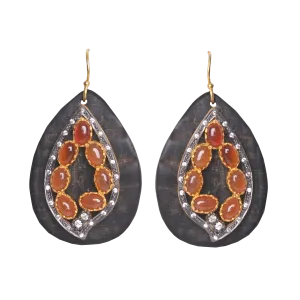 Mosaic Amber Teardrop Earrings