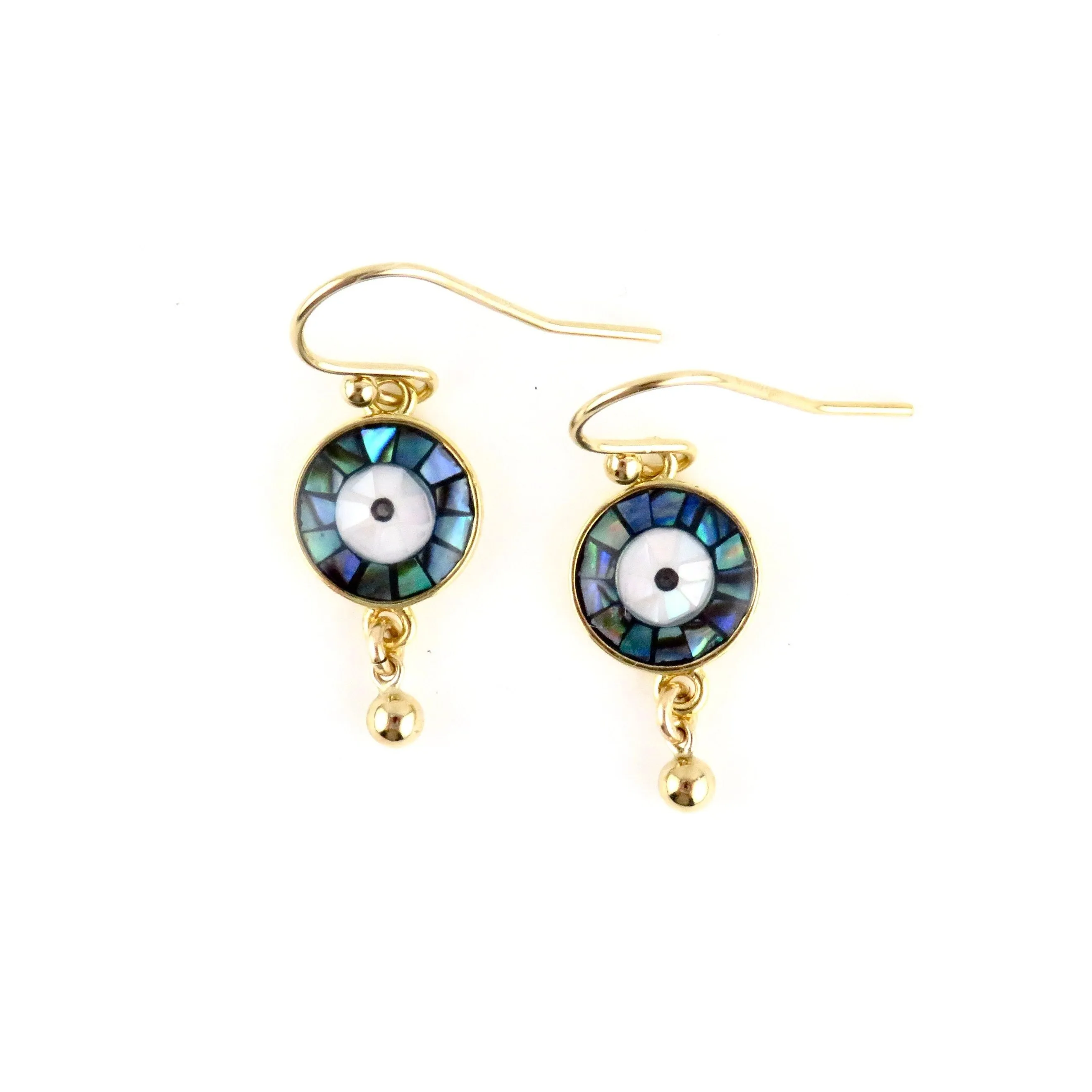 Mosaic Shell Eye Earrings - Dark