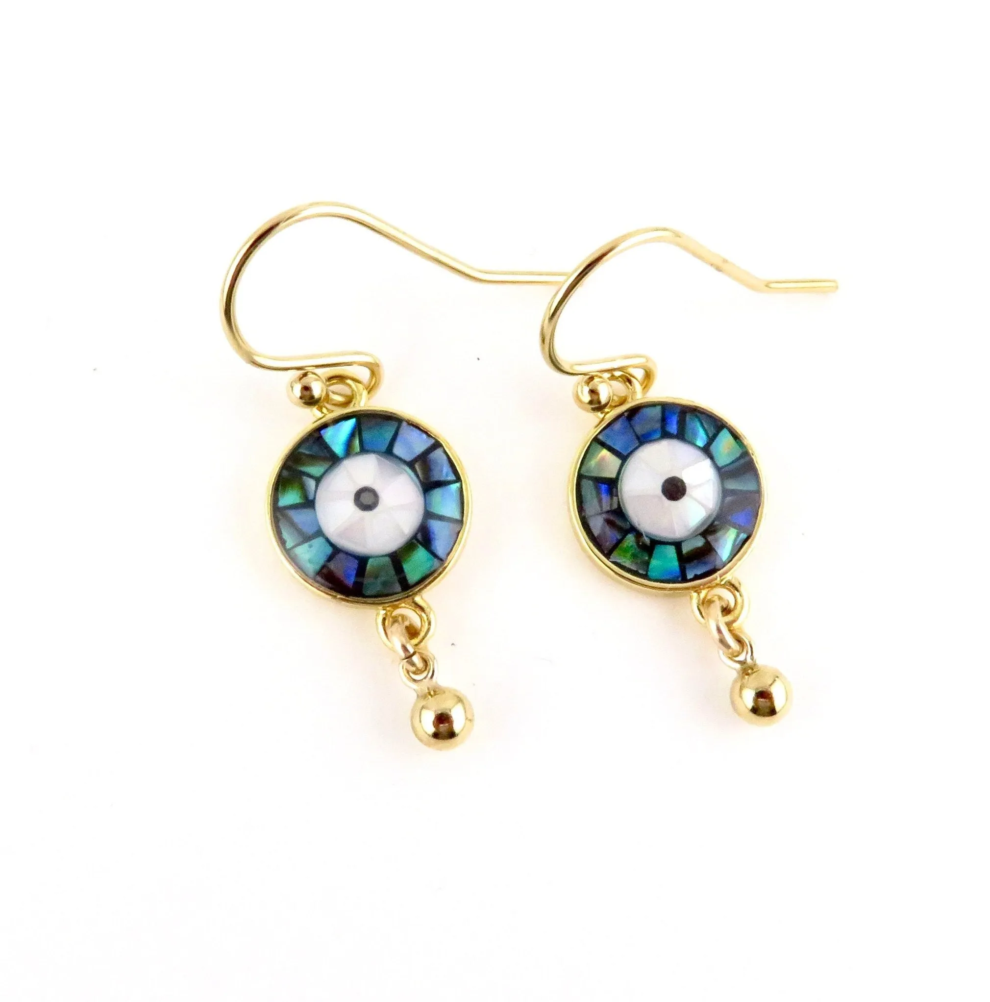 Mosaic Shell Eye Earrings - Dark