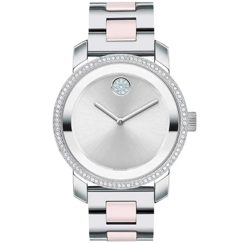 Movado BOLD Ceramic 36mm Crystal Bezel Women's Watch 3600784