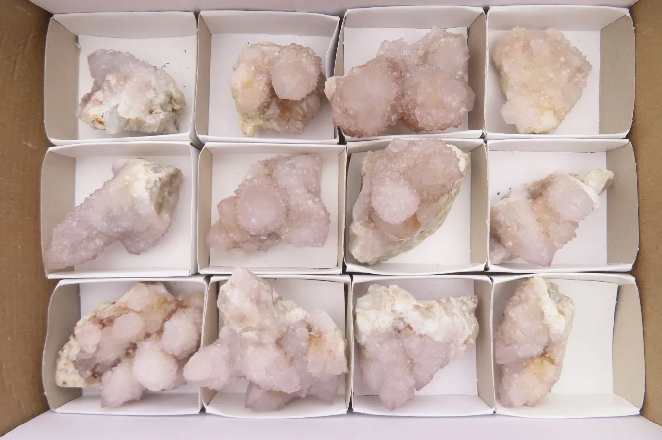 Natural Amethyst Spirit Quartz Clusters x 12 From South Africa