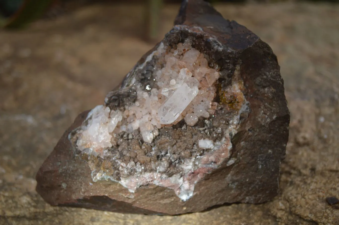 Natural Clear Quartz On Dolomite Matrix Specimens x 4 From Brandberg, South Africa