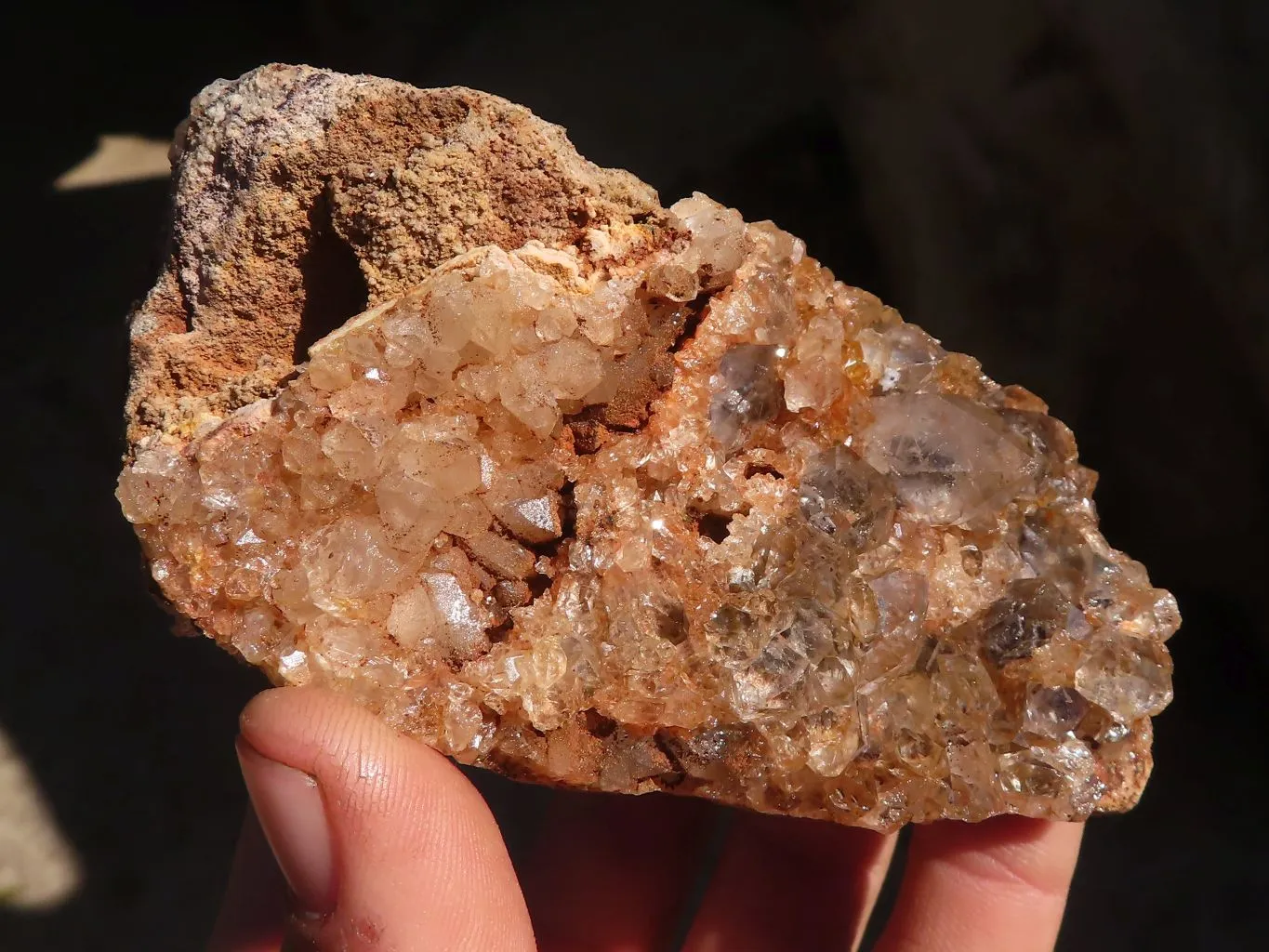 Natural Golden Limonite Quartz Clusters x 5 From Zambia