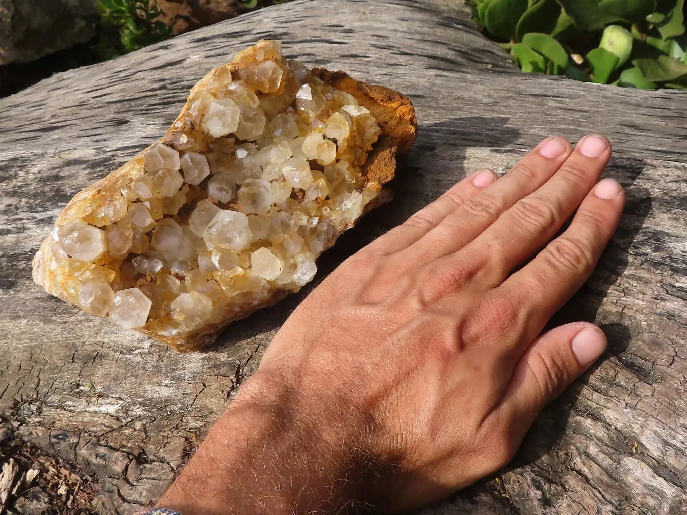 Natural Large Limonite Quartz Clusters x 2 From Solwezi, Zambia