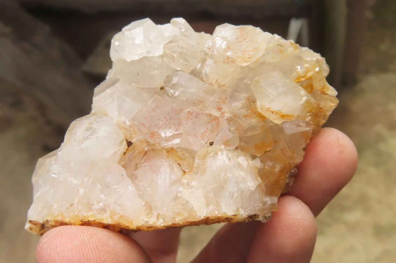 Natural Limonite Quartz Clusters x 12 From Zambia