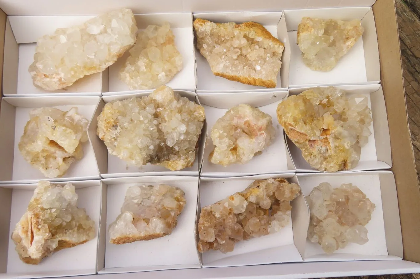 Natural Limonite Quartz Clusters x 12 From Zambia