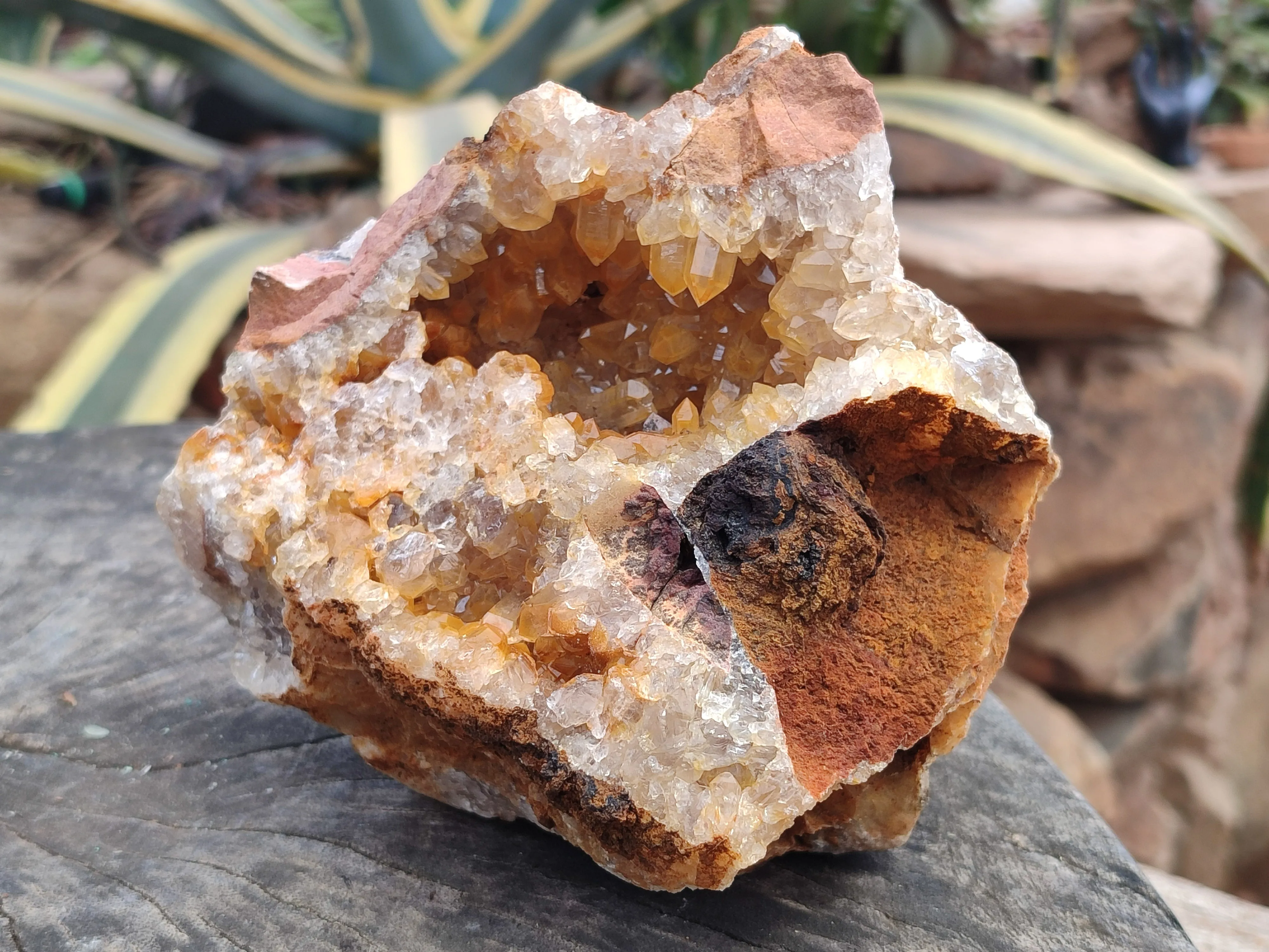 Natural Limonite Quartz Clusters x 2 From Zambia