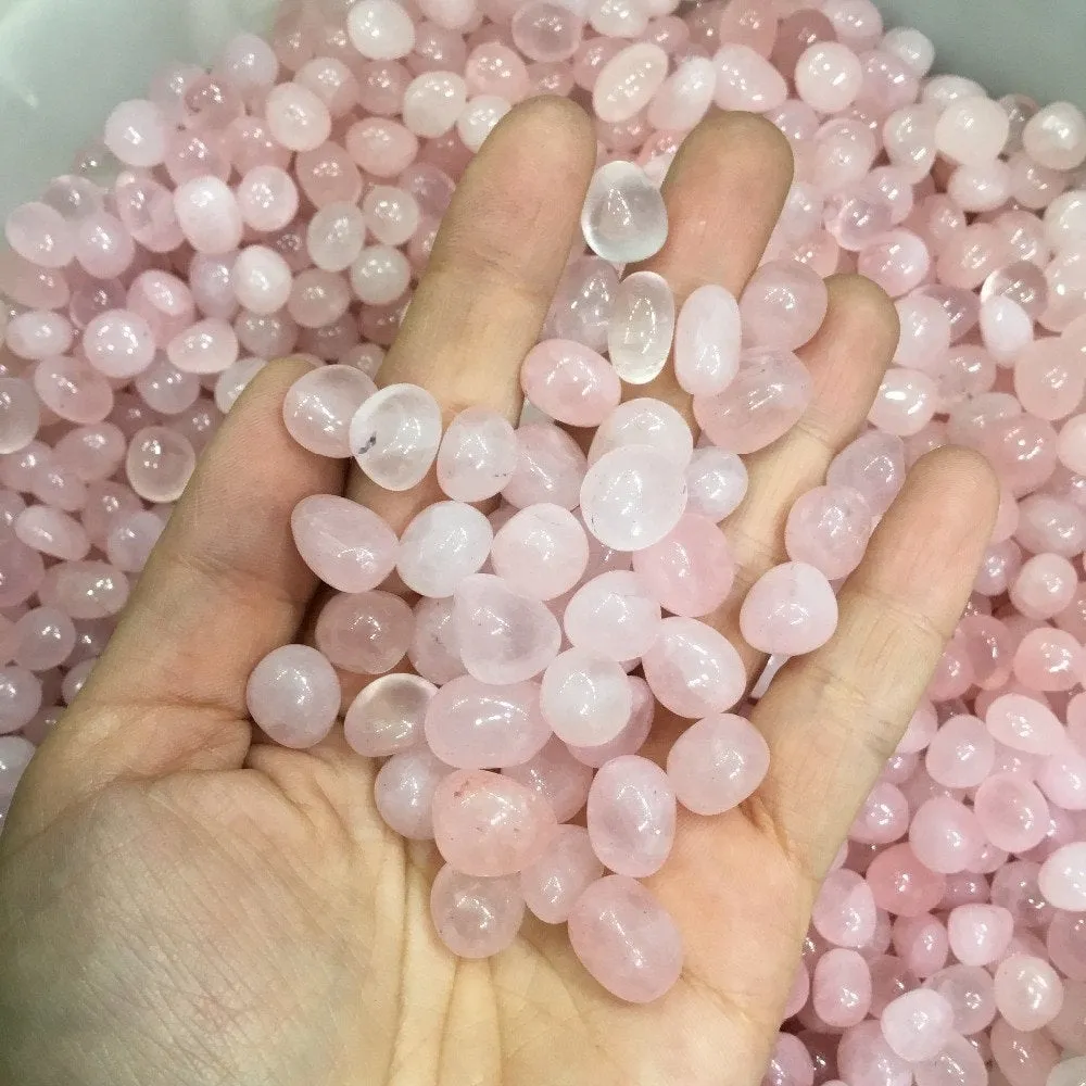 Natural Rose Quartz Palm Stones, Rose Quartz Tumbled Stones, Heart Chakra, Gemstone, Wholesale Bulk Lot Rocks, Stones, Pebbles, Rocks