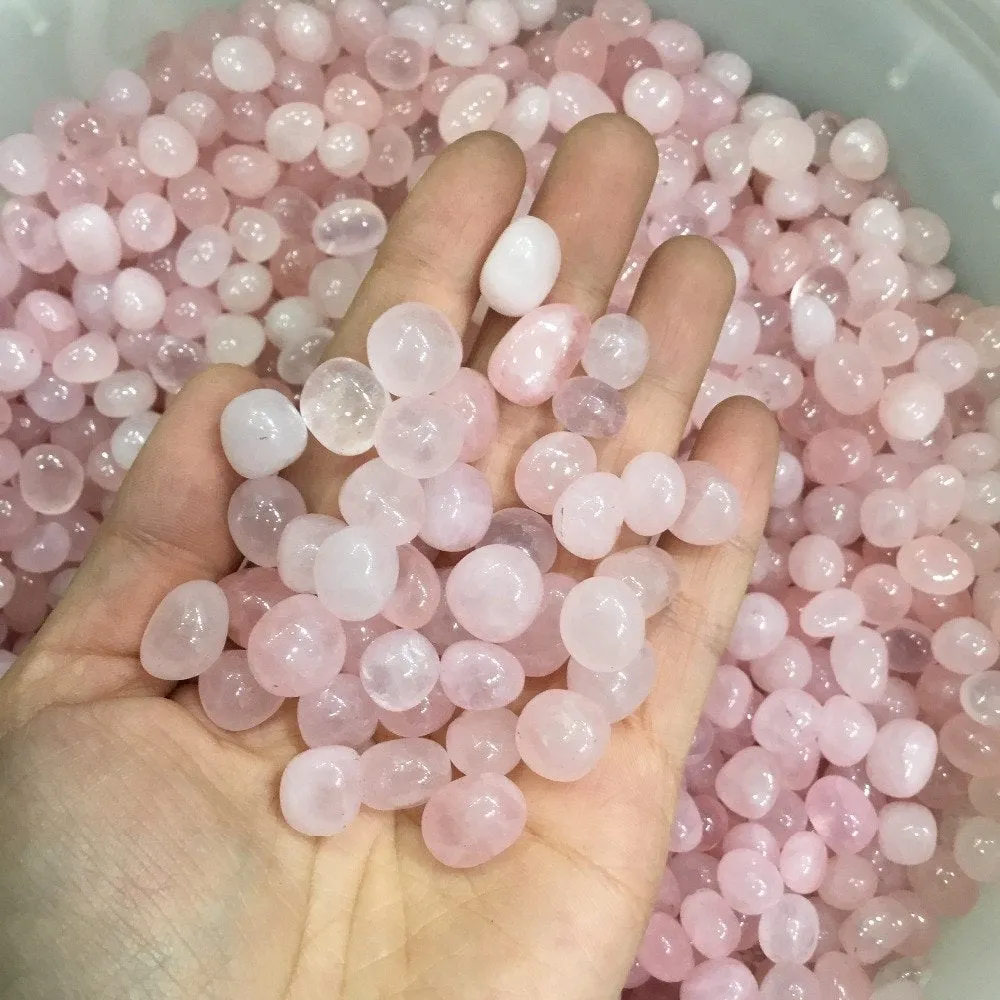 Natural Rose Quartz Palm Stones, Rose Quartz Tumbled Stones, Heart Chakra, Gemstone, Wholesale Bulk Lot Rocks, Stones, Pebbles, Rocks