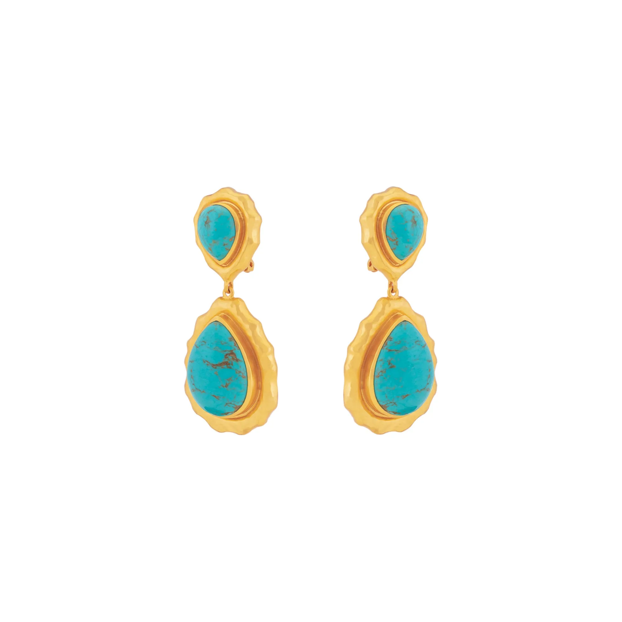 Paulina Earrings Golden Turquoise