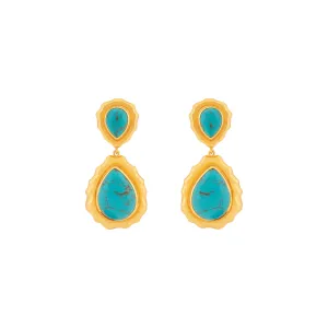 Paulina Earrings Golden Turquoise