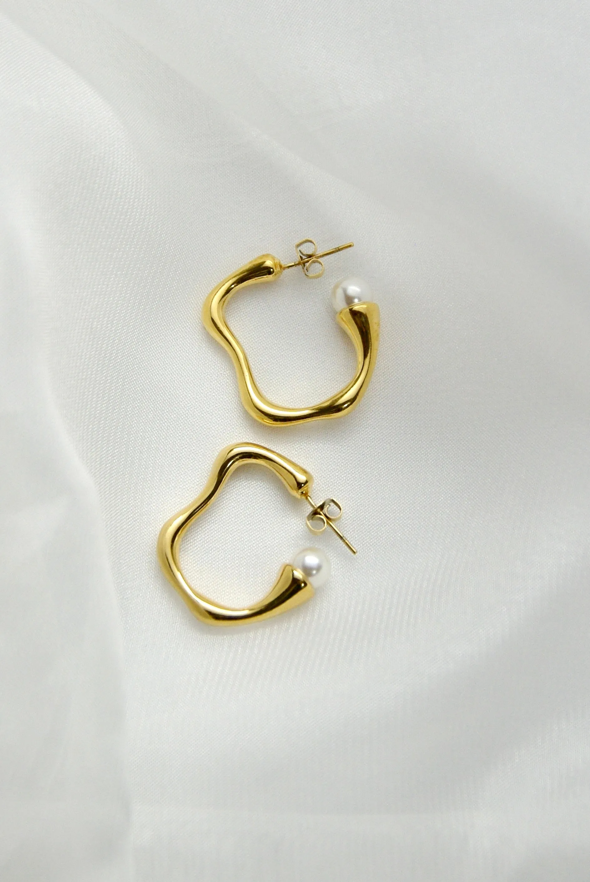 Pearl Hoop Earrings