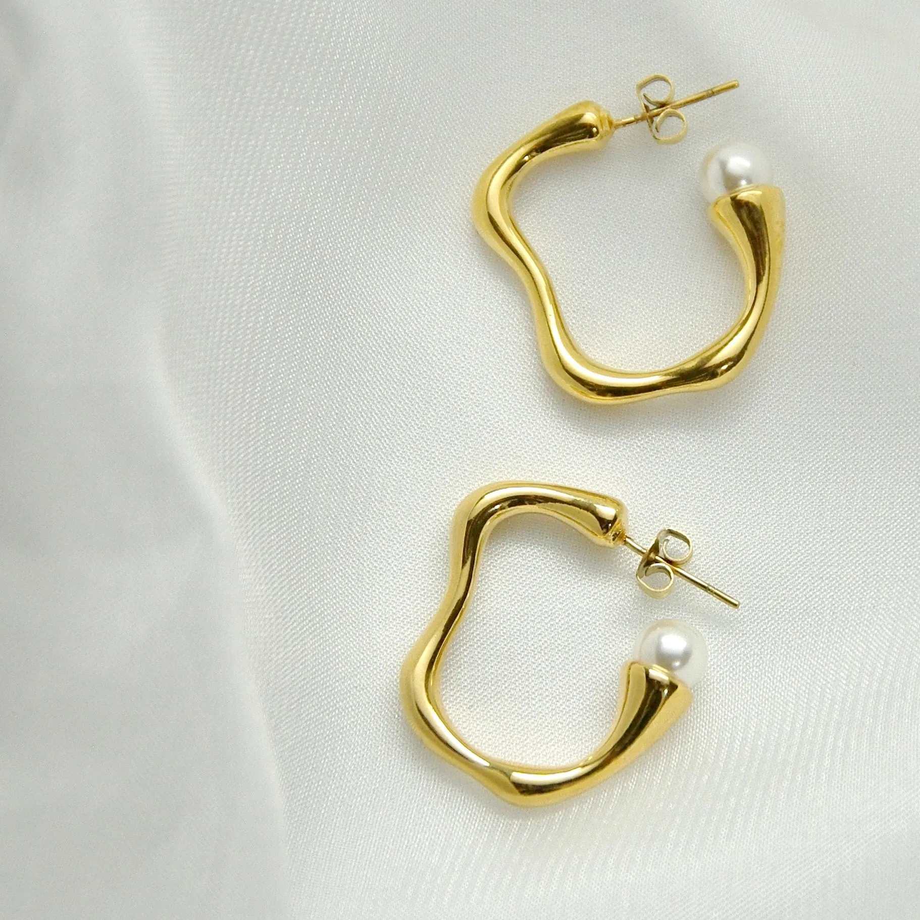 Pearl Hoop Earrings