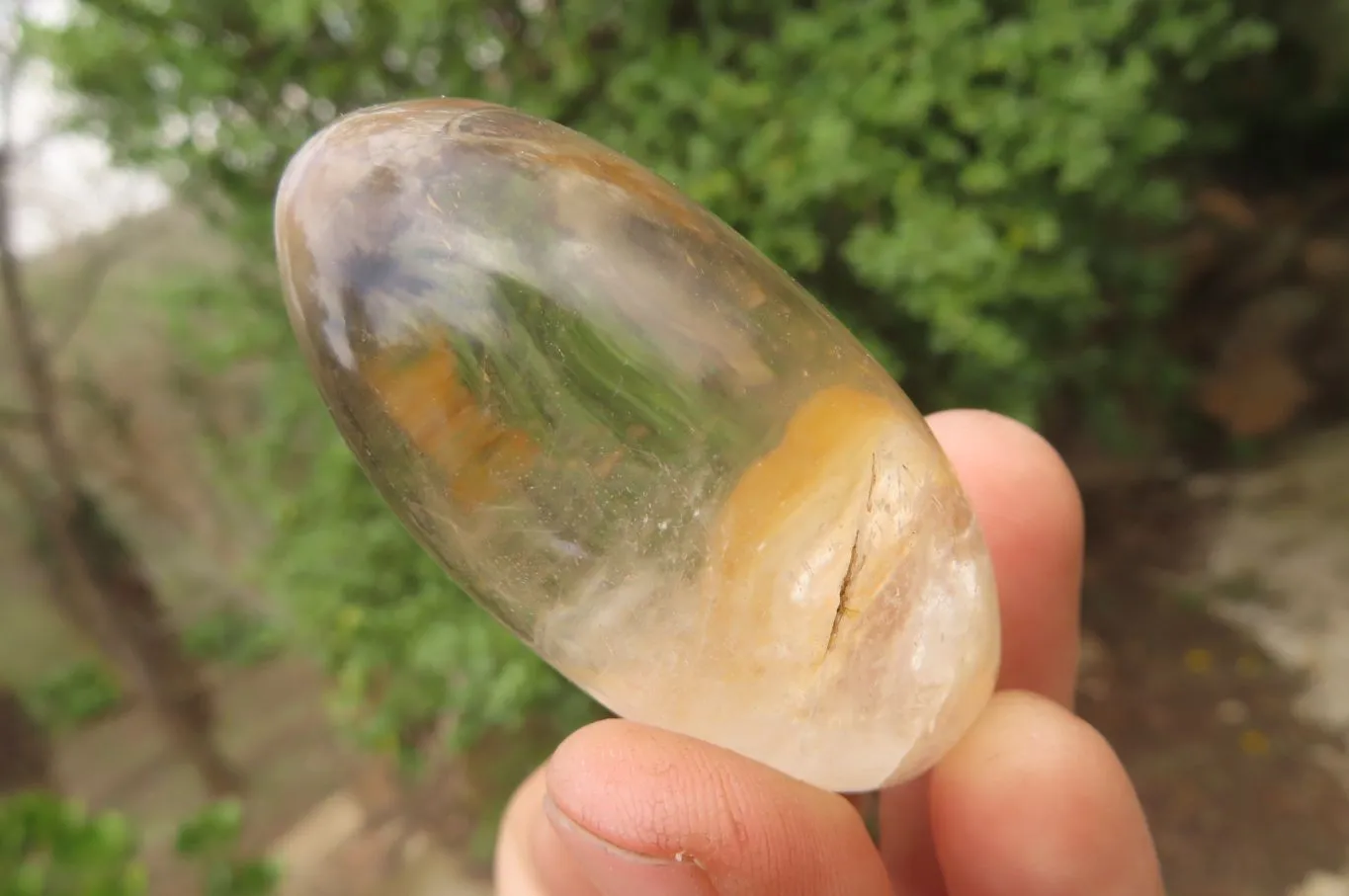 Polished Mixed Quartz Palm Stones x 24 From Madagascar