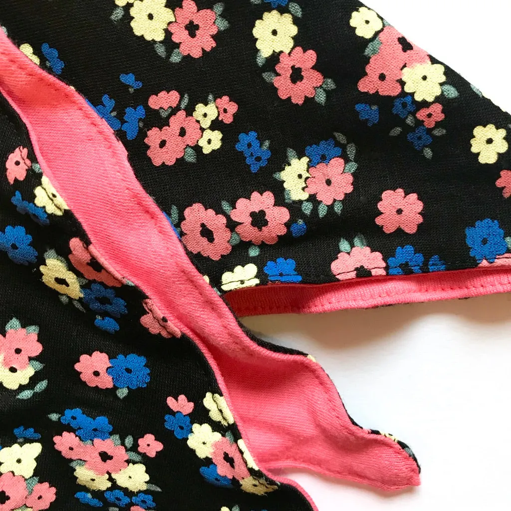 Pretty Chemo Double Sided Bright & Black Floral Headscarf