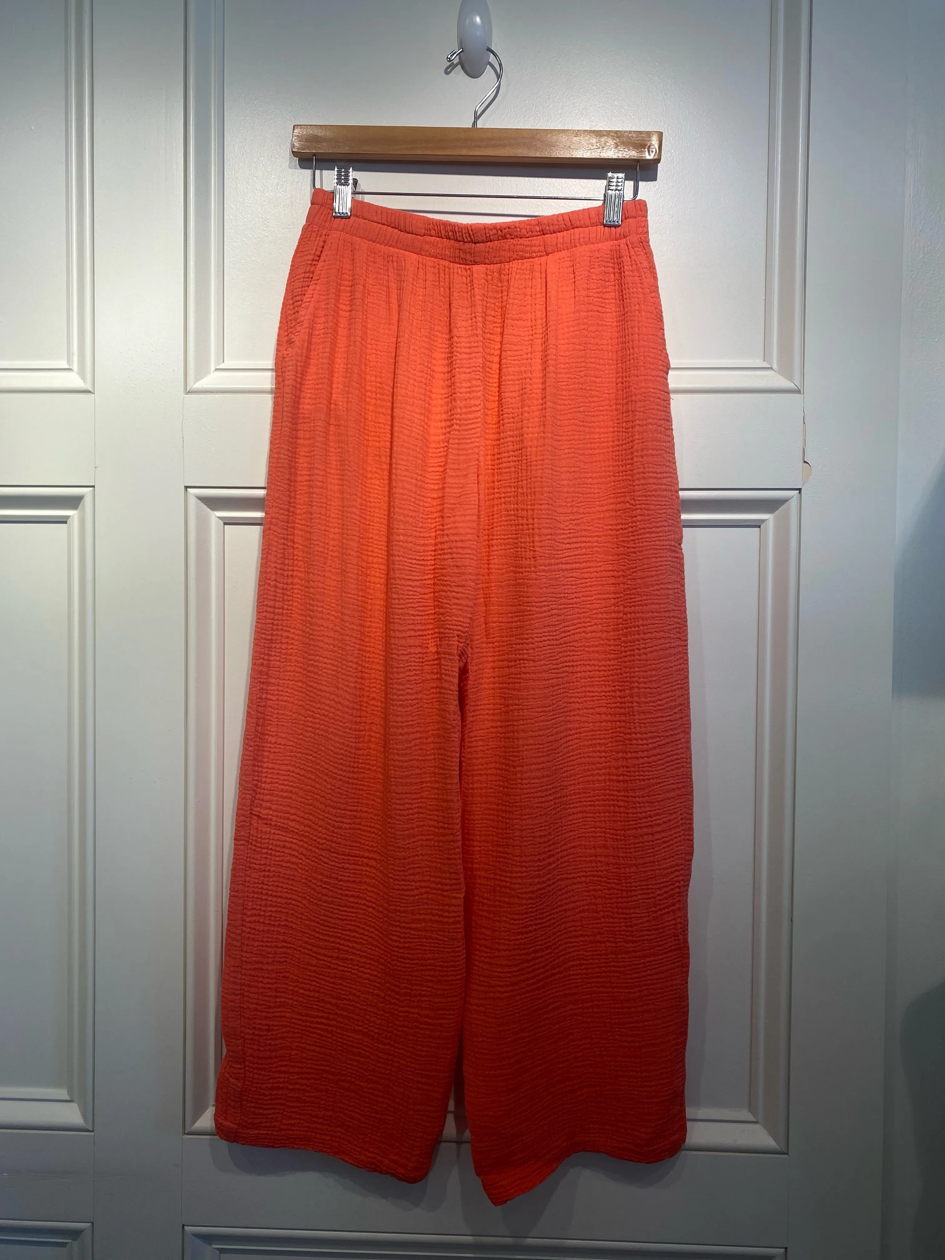 Red Haute Coral Gauze Pants