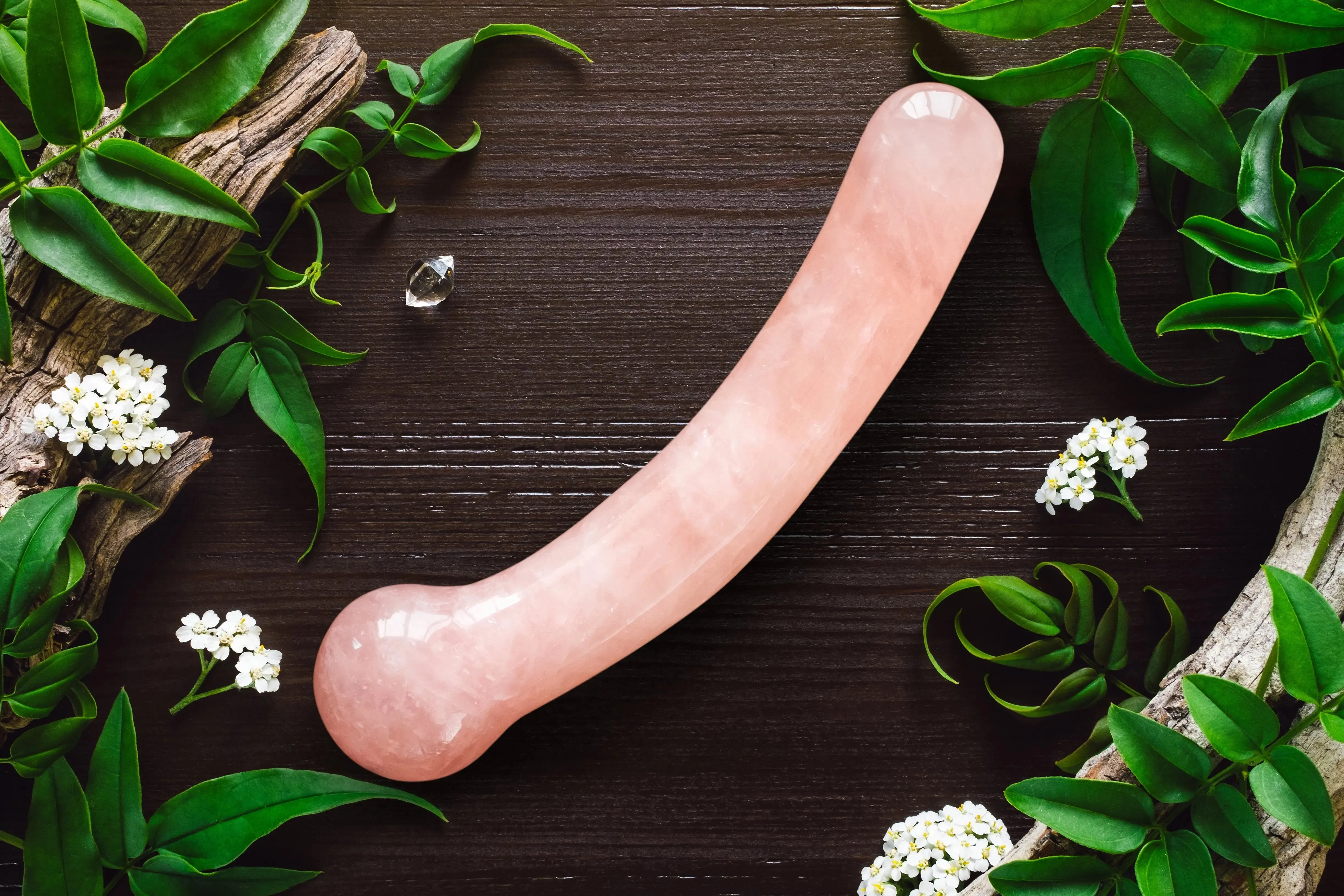 Regular G-Spot Curved Rose Quartz Yoni Wand